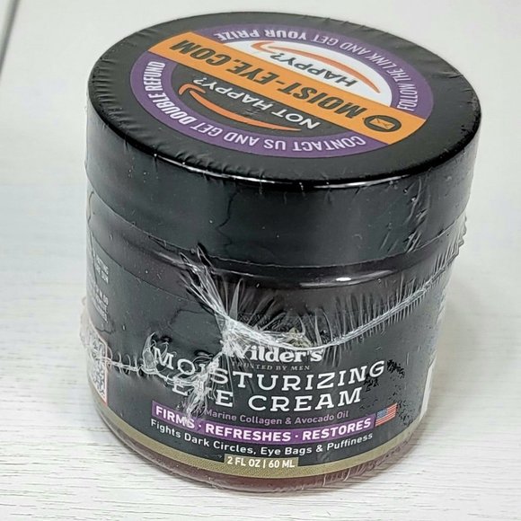 Wilder' Men's Eye Cream - Dark Circles Puffiness Marine Collagen Avocado Oil USA - Picture 3 of 3